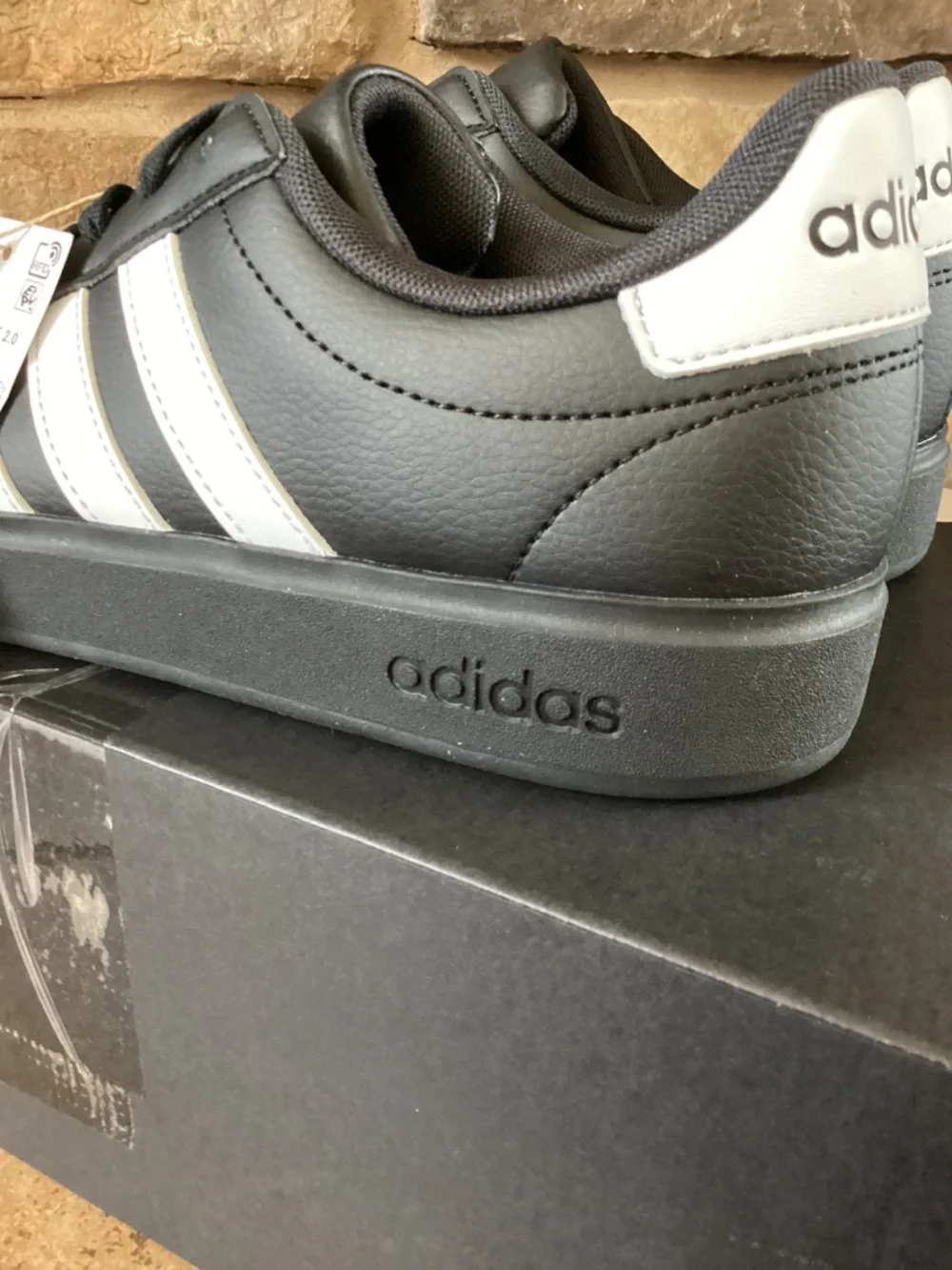 Adidas Grand Court 2.0 Men 8‎ Black Sneakers JR0546 New In Box